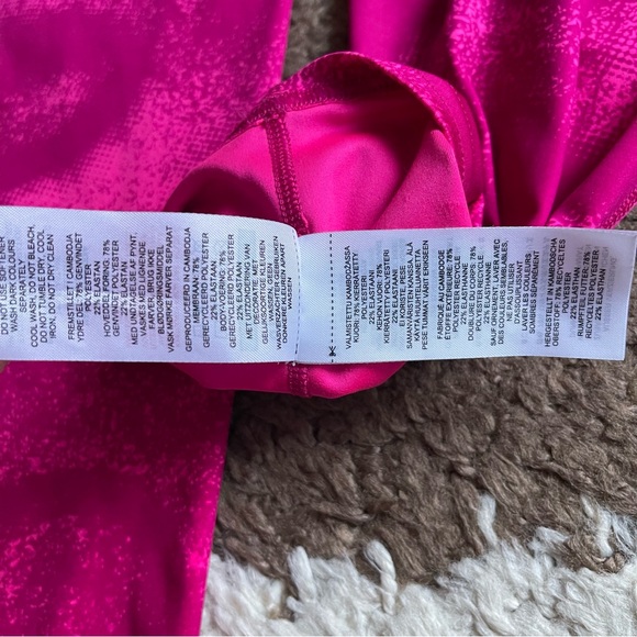 Gymshark GS Power Full Length All In One Sz S In Magenta Pink Print - Picture 9 of 10